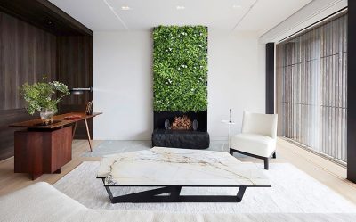 Artificial plant wall for home office