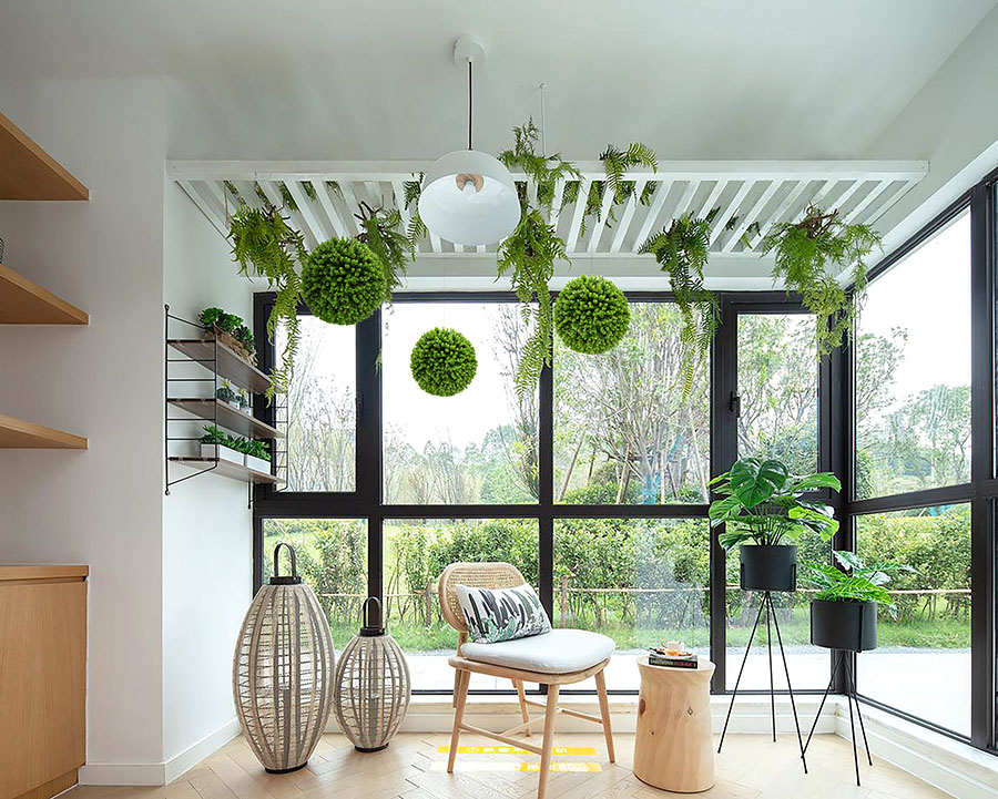 hanging garden with fake vines