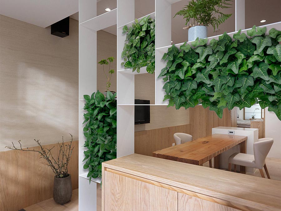 Artificial Greenery on Shelves